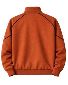 Conjunto Deportivo Personalizado Color Naranja Óxido para Hombre, Chaqueta con Cierre Completo y Pantalones Jogger, Fabricante de Ropa Deportiva y para Gimnasio - Product Image 5