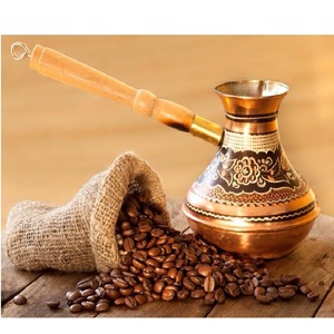 หม้อกาแฟทองแดงแบบตุรกีทรงกลมพร้อมด้ามจับไม้ ดีไซน์ดั้งเดิมสำหรับเครื่องชงกาแฟและชา - Product Image 5