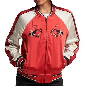 Jaket wanita motif Lettermen, jaket Baseball kebesaran, jaket kampus untuk wanita, 2024