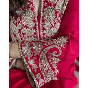Designer <b>Wedding</b> Apparel <b>Top</b>-Bottom and Dupatta Set with Elegant Embroidery Sequence Work - Product Image 3