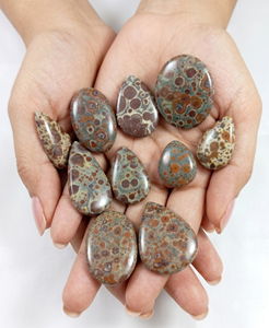 Lot en gros de cabochons en jaspe astéroïde Radha Arts, pierres précieuses naturelles marron-rouge, 25-40mm, formes et tailles variées, pierres brutes pour bijoux - Product Image 2