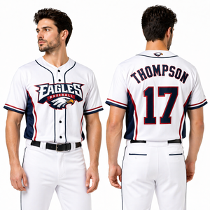 Maillot de baseball personnalisé pour équipe, style américain, manches courtes, logo frontal, motif lettres, saison automne, service OEM professionnel - Product Image 6