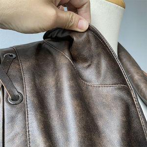 Wholesale Genuine <b>Leather</b> <b>Jacket</b> Goatskin <b>Jacket</b> Regular Fit <b>Jacket</b> Custom Logo Factory Price Export - Product Image 3