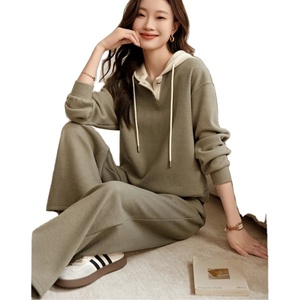 ชุดวอร์ม2ชิ้นสำหรับเด็กชายหญิง2-13ปีเสื้อผ้าลำลองแบบสวมหัวสไตล์คลาสสิกและฤดูใบไม้ผลิและฤดูใบไม้ร่วง - Product Image 1