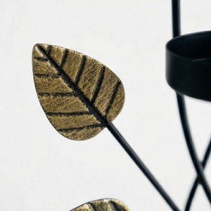 Candelabro con Diseño Innovador en Forma de Árbol Dorado con Detalles de Hojas para Decoración del Hogar - Product Image 4