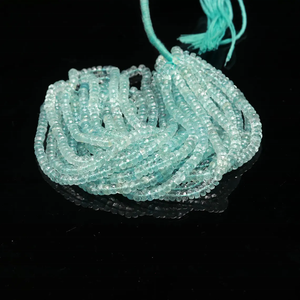 AAA + 6mm Azul Aguamarina facetada Rondelle piedras preciosas sueltas cuentas de Aguamarina natural - Product Image 4