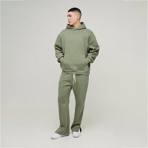 High Quality Baggy Sweatpants and Hoodies Set Blank <b>Plain</b> Jogging Suit French Terry Heavyweight <b>Tracksuit</b> Custom Sweat Suit Men - Product Image 1