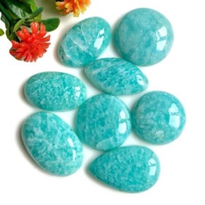 Piedras preciosas sueltas verdes lisas de amazonita natural para hacer colgantes de joyería y piezas decorativas - Product Image 5