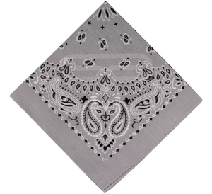 Men's Gray Paisley Printed <b>Square</b> Bandana Multi-Functional Fashion Accessory All Seasons Casual Style Polyester Fabric - Product Image 3