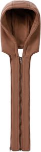 Men Brown PU Leather Hooded Moto <b>Biker</b> <b>Jacket</b> Zipper Front Solid Color Regular Sleeve Autumn Style - Product Image 6