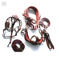 Harnais de conduite de cheval en cuir véritable léger personnalisé en gros ensemble complet en couleur brun noir