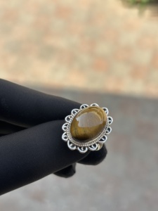Anillos de Plata de Ley 925 con Gema de Tulita, Estilo Bohemio Vintage, Joyería de Moda Hecha a Mano para Mujer, Anillos de Compromiso - Product Image 3