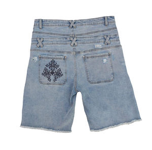 Shorts de mezclilla para hombre al por mayor, los mejores materiales, con logotipo bordado personalizado, precios económicos, del mejor fabricante, en tres colores. - Product Image 4
