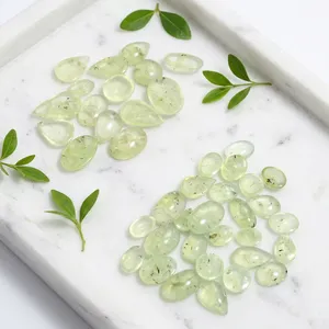 AAA Luxe Cabochon de Prehnite Naturelle Blanche 13x17mm Forme Poire Dos Plat Cristal de Guérison Pierre Anti-stress en Vrac - Product Image 6