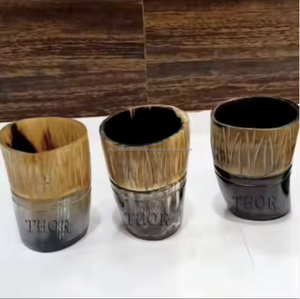 Vidrio de cuerno de tiro blanco y negro natural y vidrio de cuerno de beber de tamaño personalizado con uso de artículos de fiesta - Product Image 4