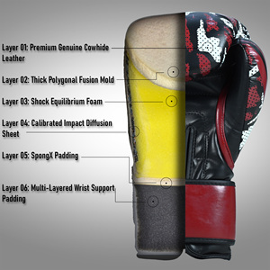 Gants de boxe antidérapants pour entraînement et sparring avec design personnalisé imprimé pour les sports et les salles de sport, arts martiaux et boxe. - Product Image 3
