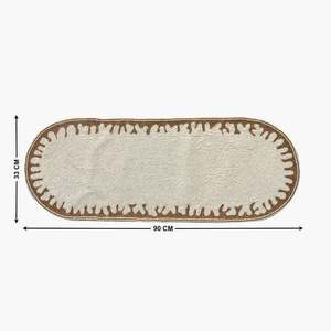 Camino de Mesa de Lino Bordado Estilo Bohemio con Borde Cosido Marrón para Decoración del Hogar - Product Image 2