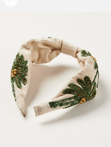 Serre-tête brodé blanc pour femme, bandeau de luxe orné de perles - Product Image 5