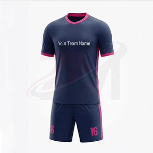 ชุดฟุตบอล ชุดกีฬาฟุตบอล แห้งเร็ว ระบายอากาศได้ดี เสื้อและกางเกงขาสั้น สำหรับสโมสร โรงเรียน ทีม รับผลิตแบบ OEM ODM - Product Image 2