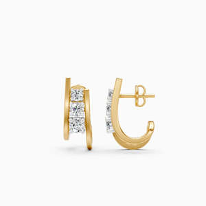 Pendientes de Oro Sólido de 14K para Mujer con Diamantes Cultivados en Laboratorio, Corte Brillante Redondo, Color G, Estilo Moderno, para Uso Diario, Regalo - Product Image 3