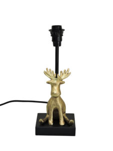 ฐานโคมไฟรูปกวางเรนเดียร์สีทองอะลูมิเนียม - โคมไฟตั้งโต๊ะฐานโลหะสีดำทันสมัยสำหรับตกแต่งบ้านในช่วงเทศกาล - Product Image 2