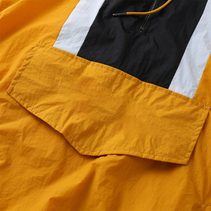 Veste coupe-vent à capuche demi-zip Alpha Old Gold, color block, en nylon, anorak, coupe-vent, résistante à l'eau, grande taille, unisexe, pour l'extérieur - Product Image 5