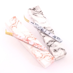 Custom All-Color Stainless Steel Lash Extension Tweezers <b>Strong</b> Hold Slim Straight Volume Fiber Tip with <b>Box</b> Packing - Product Image 5