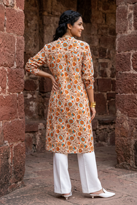 Kurta Informal Estampada para Mujer, Tela de Algodón Suave, Prenda Étnica Cómoda, Kurti Largo para Mujer, Ropa de Uso Diario, Proveedor de Ropa - Product Image 2
