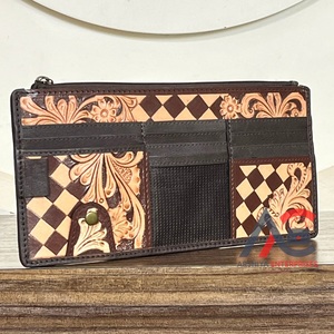 Organizador Universal de Piel Genuina para Visera de Coche con Diseño Floral y Cuadros, Soporte para Documentos y Tarjetas de Vehículo, Accesorio Interior - Product Image 1