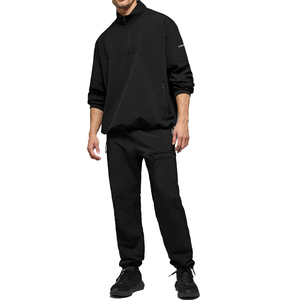 Top Trending Men's Lightweight Quarter Zip Track Pullover Nylon Windbreaker Outdoor Training Jacket Casual Sports Pullover OEM - Product Image 3