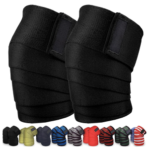Bandes de compression pour genoux B2B en gros avec logo tissé personnalisé, bandes de compression haute tension pour musculation, prix de gros usine - Product Image 5