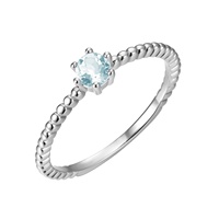 Bague de Fiançailles Délicate en Argent Sterling 925 avec Topaze Bleue Naturelle, Bijou Pierre de Naissance pour Femme 2026 Destiny Jewellery