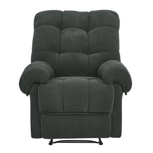 Poltrona Reclinabile Manuale Grigio Scuro con Poggiapiedi Imbottito per Soggiorno, Lettura o Home Theater - Product Image 4