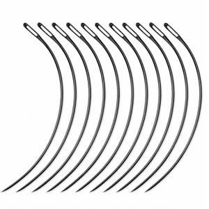 12 Aiguilles à Crochet en Acier Inoxydable Style C pour Extensions de Cheveux, Outils de Tissage Courbé pour Salon, Forte Adhérence MANAN INSTRUMENTS - Product Image 2