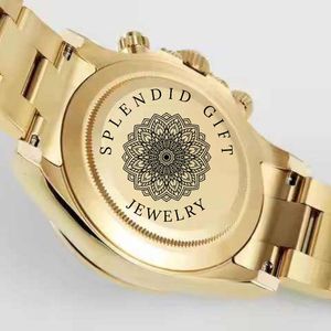 Reloj Cronógrafo de Lujo con Moissanita Plateada, Cristal de Zafiro, Esfera Analógica, Movimiento de Cuarzo ETA, Resistencia al Agua de 10 m, Correa Desplegable - Product Image 2