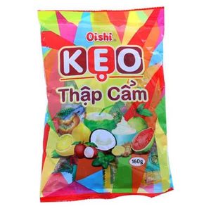ลูกอมโออิชิ รสผลไม้รวม แบบแข็ง 160 กรัม ถุง ขนมหวานหลากสี - Product Image 1