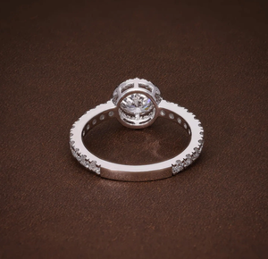 Anillo de Compromiso y Boda de Lujo para Mujer, Chapado en Plata Vintage, Plata de Ley 925, Diamante Cultivado en Laboratorio con Corte Brillante, Certificado IGI - Product Image 4