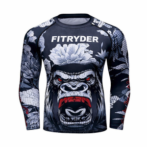 Camiseta Rashguard de MMA y Jiu-Jitsu, Transpirable, para Gimnasio, Muay Thai, Ropa Deportiva, Camisetas de Boxeo MMA, Camisetas Ajustadas para Hombre - Product Image 1