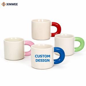 Set di Tazze da Caffè in Ceramica con Manico Spesso e Logo Personalizzato, Tazza da Espresso in Porcellana per Regalo Festa della Mamma - Product Image 6