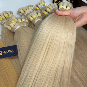 Extensions de cheveux naturels vietnamiens RUSA en vrac, pointes pleines, couleur blond décoloré 613, pour installation - Product Image 4