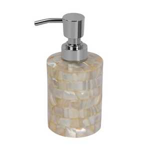 Distributeur de savon élégant en coquillage naturel rond pour ensemble de salle de bain, facile à nettoyer, bouteille décorative pour lotion, ensembles de salle de bain - Product Image 3