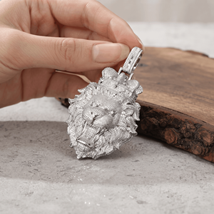 Pendentif Tête de Lion Hip Hop Iced Out en Argent 925 avec Micro-Pavé de Pierres – Vente en Gros de Bijoux Hip Hop Personnalisés - Product Image 2
