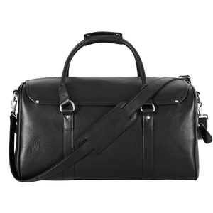 Custom 100% Genuine Cowhide <b>Leather</b> Luxury Durable High Quality Travel Duffel Bag <b>Black</b> Weekend <b>Holdall</b> Detachable Shoulder - Product Image 1