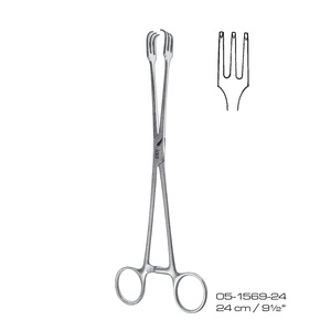 Pinces hémostatiques Bozemann 24 cm, instrument chirurgical manuel certifié CE, en acier inoxydable de classe I, modèle IAI-HF-195 pour usage général - Product Image 1