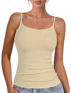 Haut camisole extensible et doux pour femmes, à bretelles spaghetti, sans manches, décontracté, basique, léger et confortable, idéal pour l'été - Product Image 1