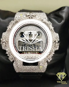 Premium Fully Iced VVS Moissanite <b>Diamond</b> Digital <b>Watch</b> In 925 Sterling Silver Luxury Hip Hop Timepiece - Product Image 1