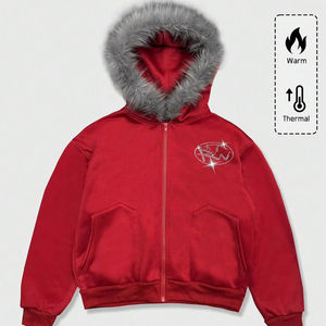 เสื้อฮู้ดดี้ขนสัตว์ผู้ชาย ทรงหลวม ไหล่ตก สไตล์ลำลอง สตรีทแวร์ ชุดออกกำลังกาย เนื้อผ้าหนา ใส่สบาย ทรงทันสมัย เหมาะกับฤดูหนาว - Product Image 1