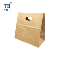 Bolsa de papel de alta calidad con asa en forma de D, 280x280x150mm, ideal para compras, comerciantes, empaquetado, vendedores y proveedores.