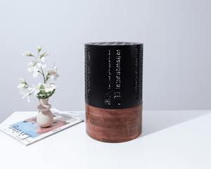 En gros, Brûleur de Bakhoor saoudien en métal noir de type cage, avec base cylindrique en bois de manguier, pour Majlis, Oud, Dakhoon et encens, support de brûleur - Product Image 5
