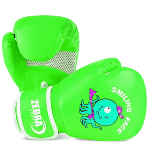 Gants de boxe en cuir de haute qualité pour enfants, vente en gros, logo personnalisé imprimé, fermeture auto-agrippante - Product Image 4
